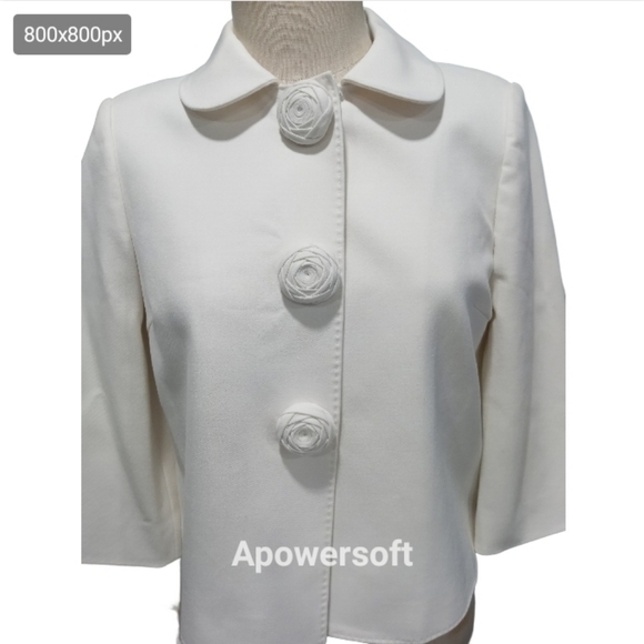 Ann Klein Ivory two pieces skirt suit size 4 - Picture 1 of 7